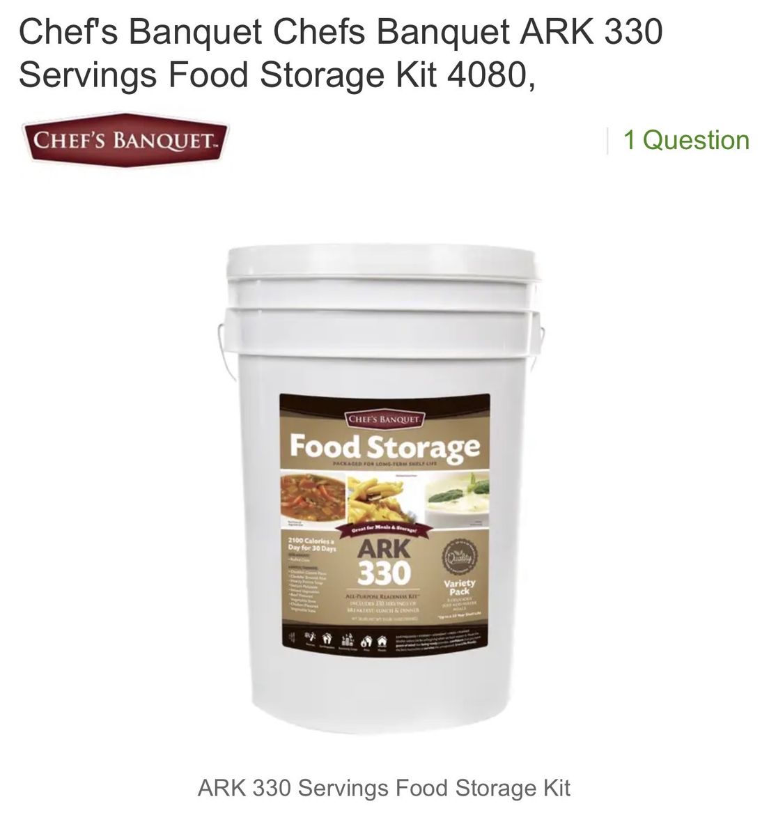 Food Storage Freeze Dried Dehydrated Buckets