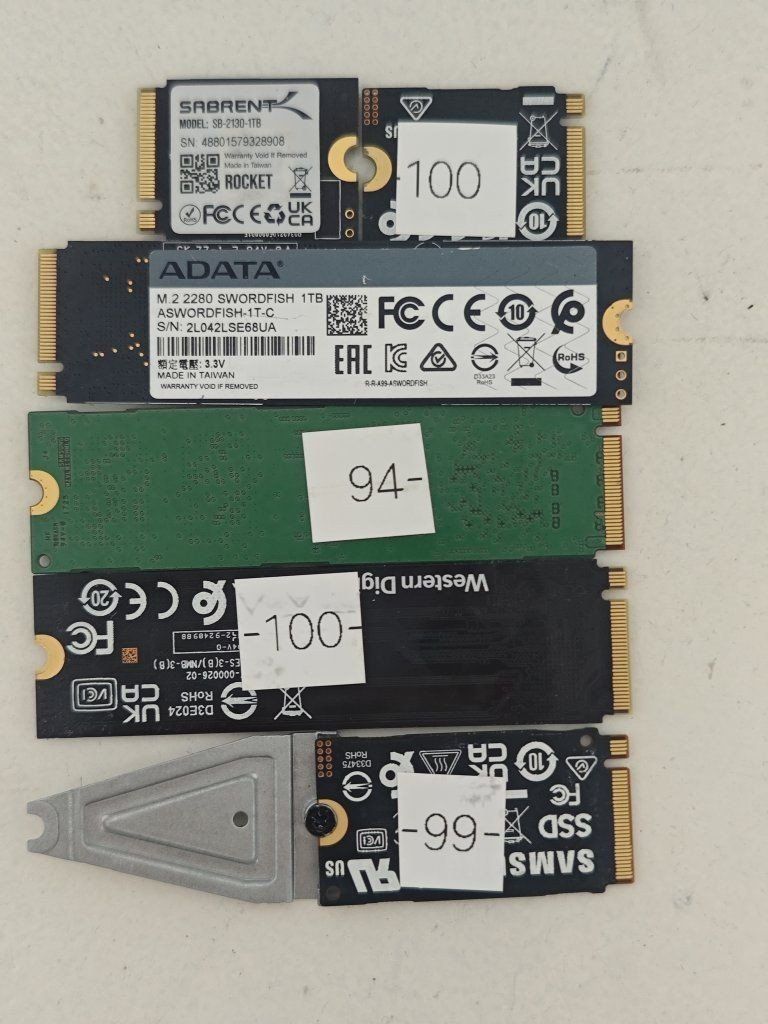 1TB GEN3 NVME / SATA Drives | Health> 95% | $110 each firm