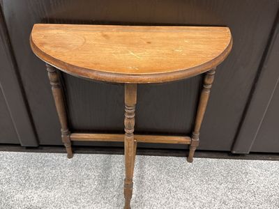 Vintage half-round hallway table