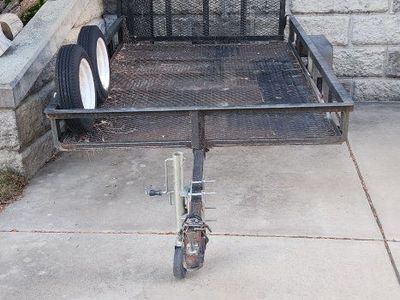 5x8 Utility Trailer with Spare Tires - Durable Steel Mesh Bed, Perfect for Hauling