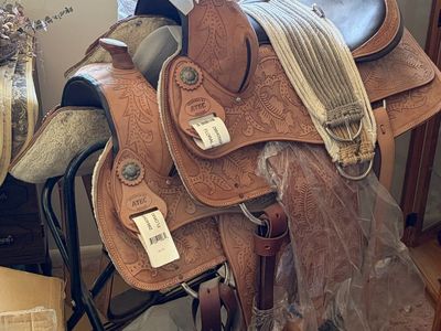 ATEC Floral Tooled Leather Western Saddles