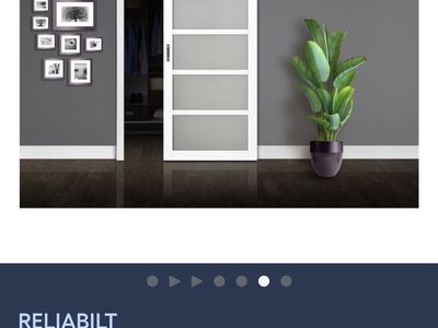 Brought White Frosted Glass Barn Door