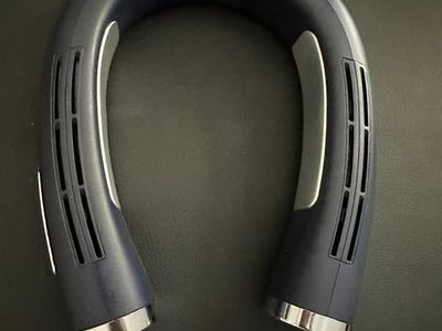 3 Tested Used Neck Fans Bundle - 2 White (Regular & Larger), 1 Navy Blue - All with Chargers