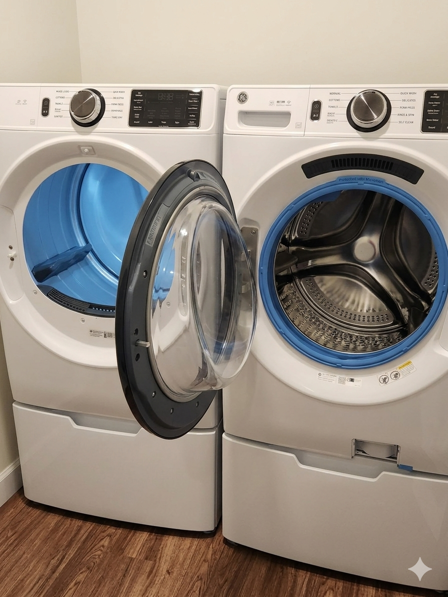 GE Front Load Washer and Dryer Set GFW550SSN5WW GFD55ESSN3WW