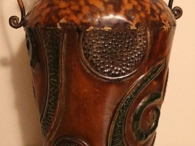 Large Metal Vase for flowers or long plant brushes.