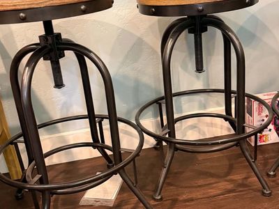 4 steam punk style adjustable swivel bar stools