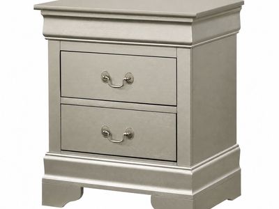 Silver Champagne Nightstand, 24h X 22w 16d, No Assembly, Enchanting Appearance, Easy To Clean Surfaces, Traditional Decor Fit 24