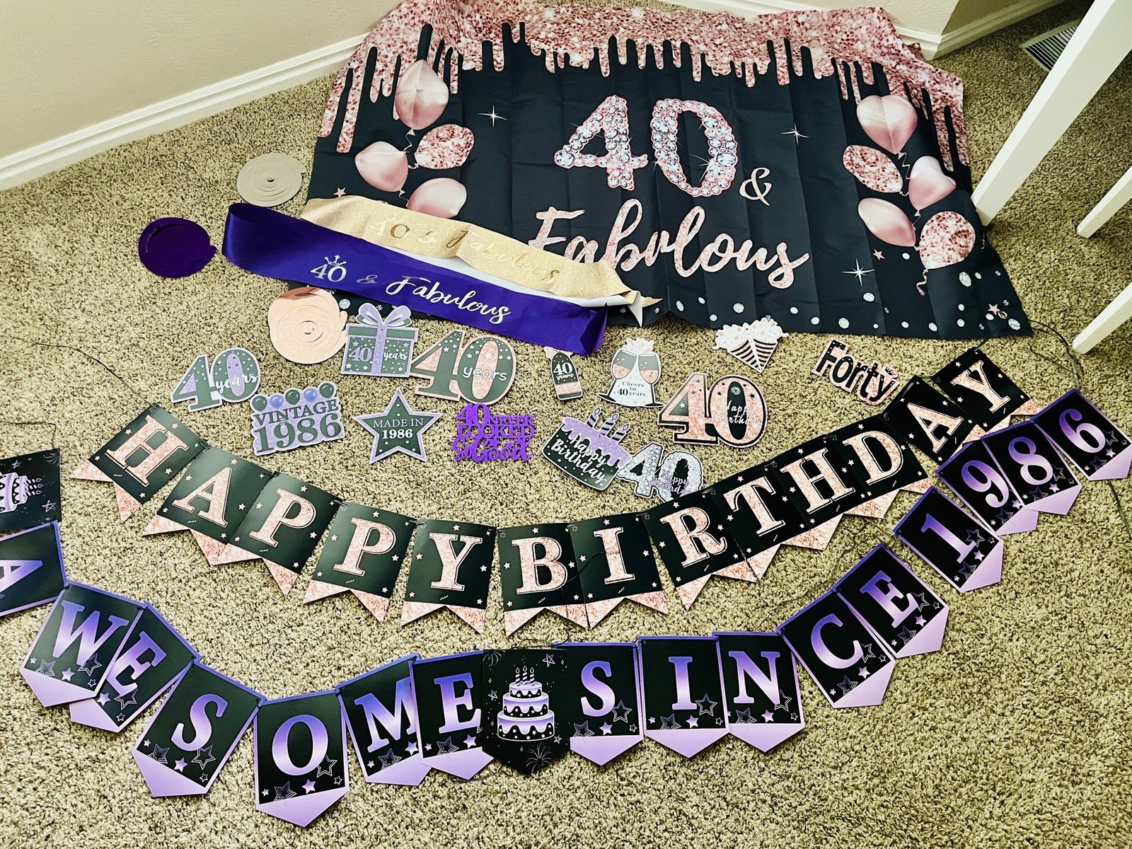 40th Birthday Party Banner & Sashes!