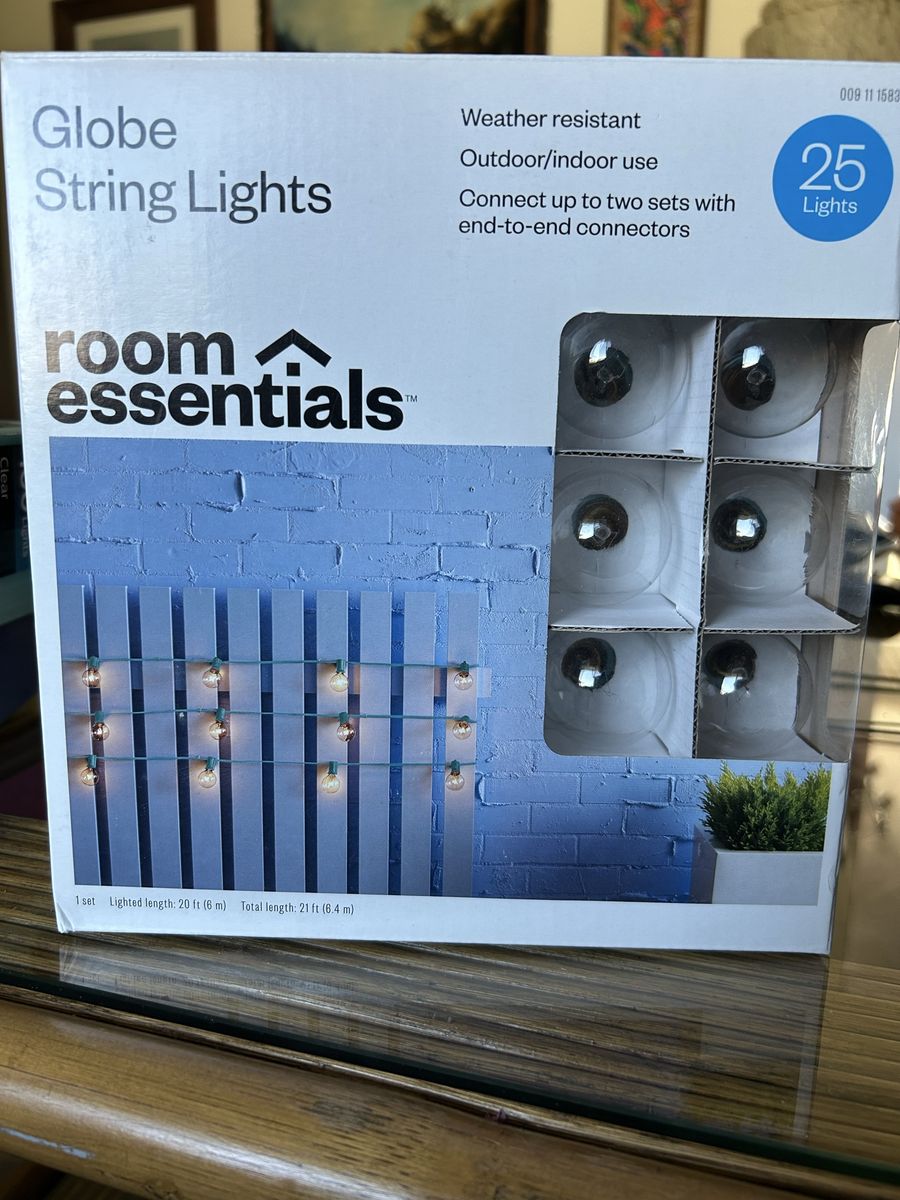 Brand New Globe String Lights with Blue Cord