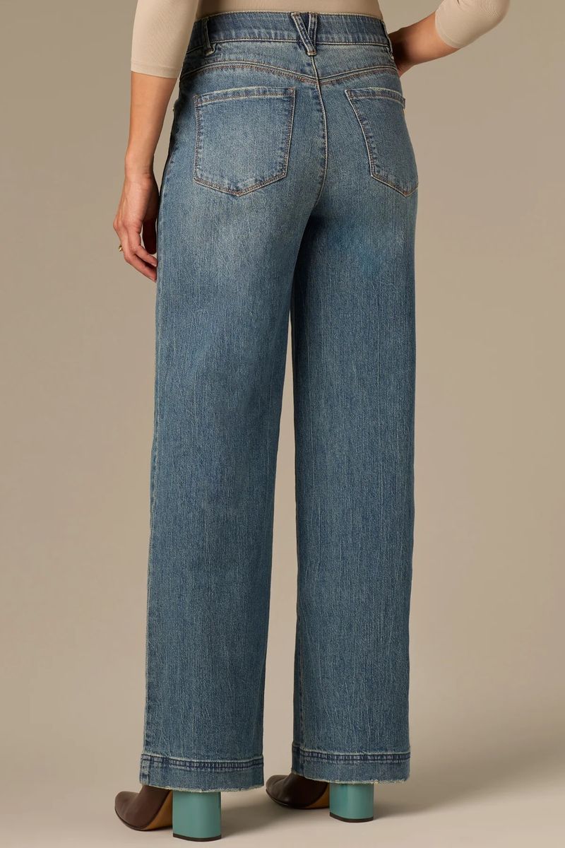 Wit & Wisdom GRACIE SKYRISE DOUBLE SIDE SEAM WIDE LEG JEANS