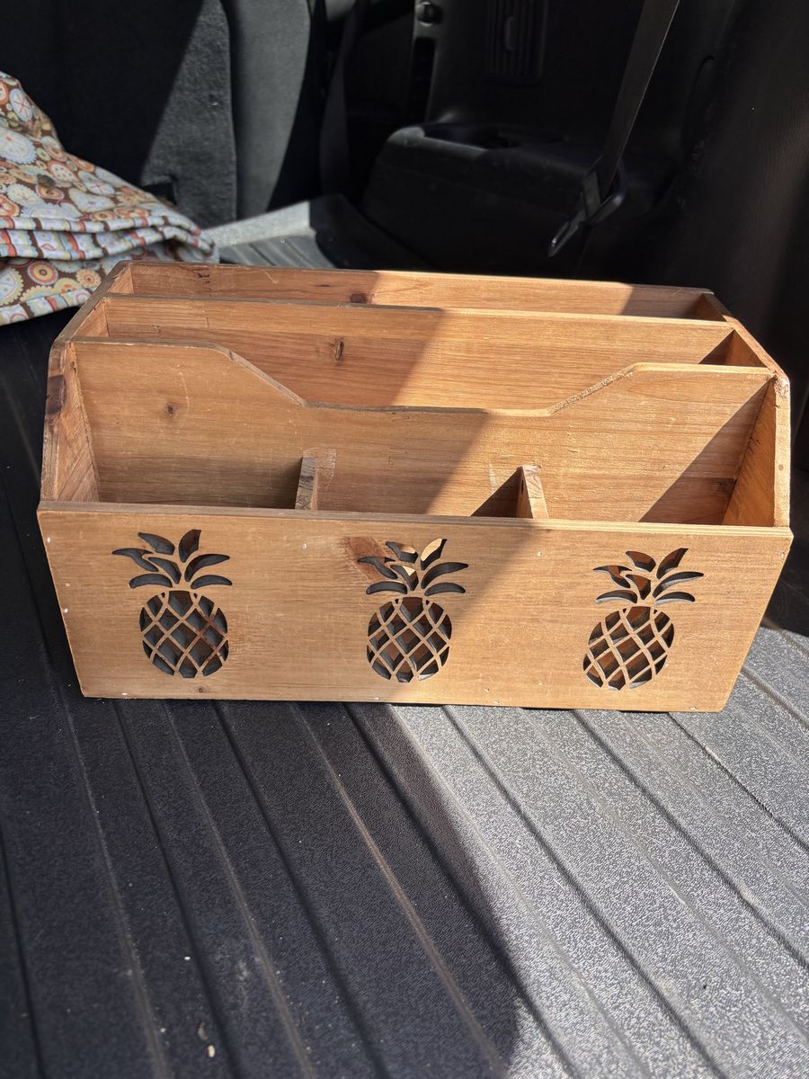 Cute wood mail sorter with pineapple