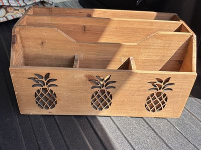 Cute wood mail sorter with pineapple