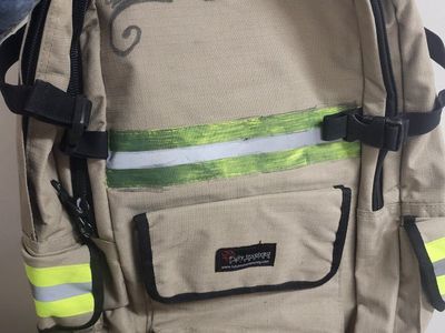 Fully Involved Stitching Tan Backpack with Reflective Trim