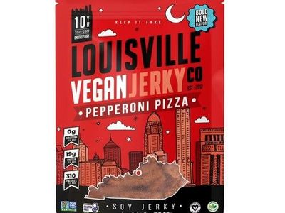 Louisville Vegan Jerky Pepperoni Pizza 10 Bag Lot Plant Based Meatless Snack