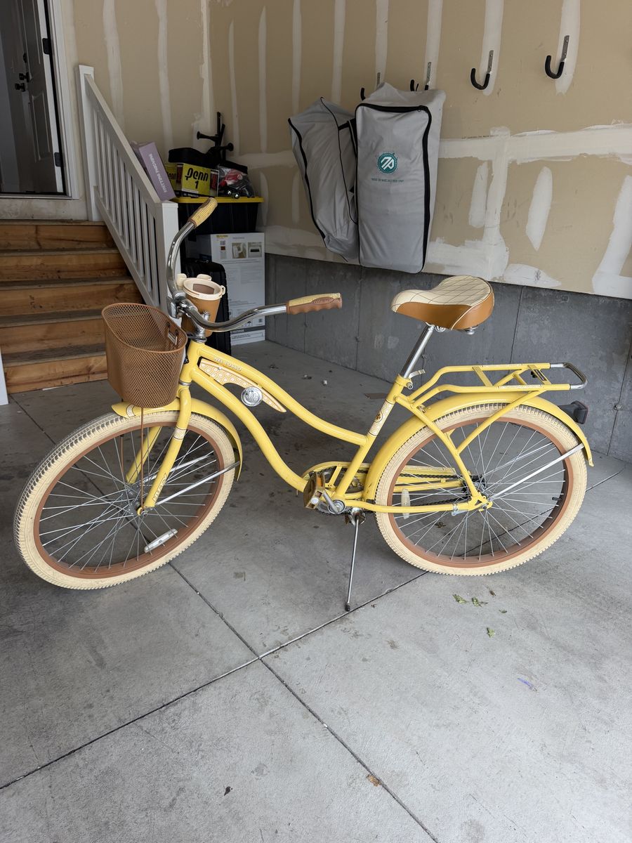 Huffy Yellow Cruiser Bike with Basket