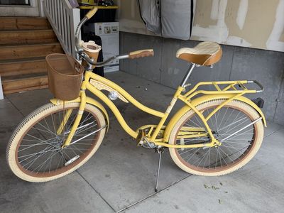 Huffy Yellow Cruiser Bike with Basket
