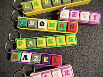 Personalized keyboard style clicker keychain