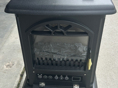 ZOKOP 1500W Freestanding 3-door Glass 3D Flame Fireplace with Remote Control - Black