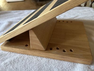 Wooden Adjustable Slant Board Calf Stretcher with Non-Slip Grip Strips
