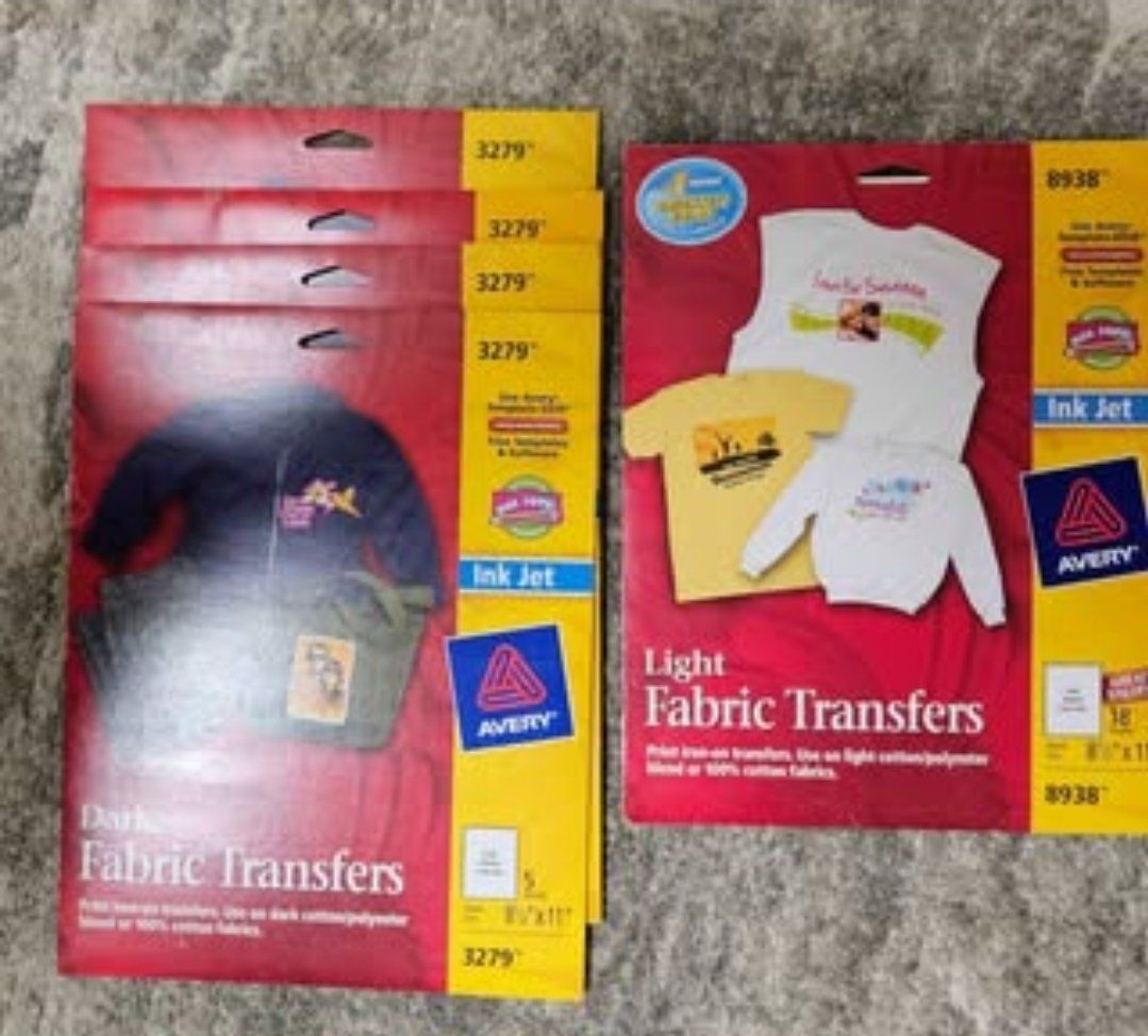 Avery Dark Fabric Transfers, 8.5" x 11", DIY Iron-On Craft Sheets