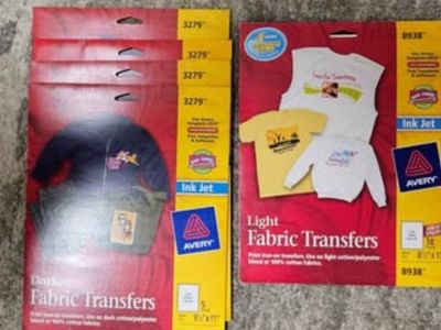 Avery Dark Fabric Transfers, 8.5" x 11", DIY Iron-On Craft Sheets