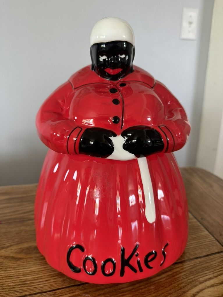 Vintage-Style Black American Mammy Ceramic Jar