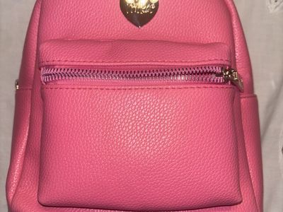 Mika Pink Mini Backpack with Gold Heart