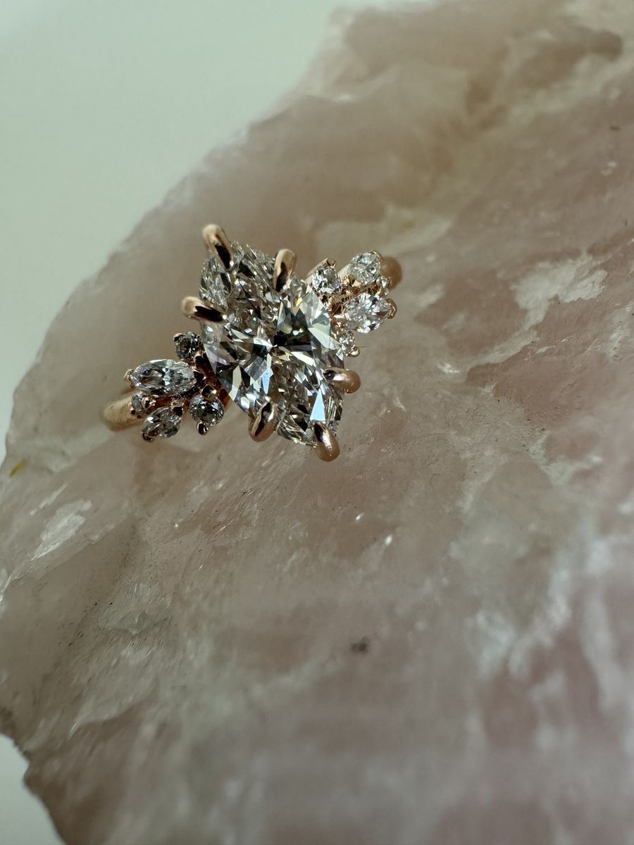 Marquise Cut Diamond Rose Gold Engagement Ring