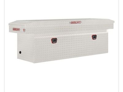 Weather Guard truck toolbox aluminum 123-0-04 Full-Size Deep Aluminum Saddle Truck Toolbox, 15.0 Cu Ft, 1KEY Ultralock