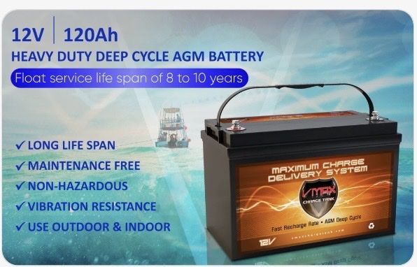 MARINE BATTERY DEEP CYCLE BOATS or TRAILERS