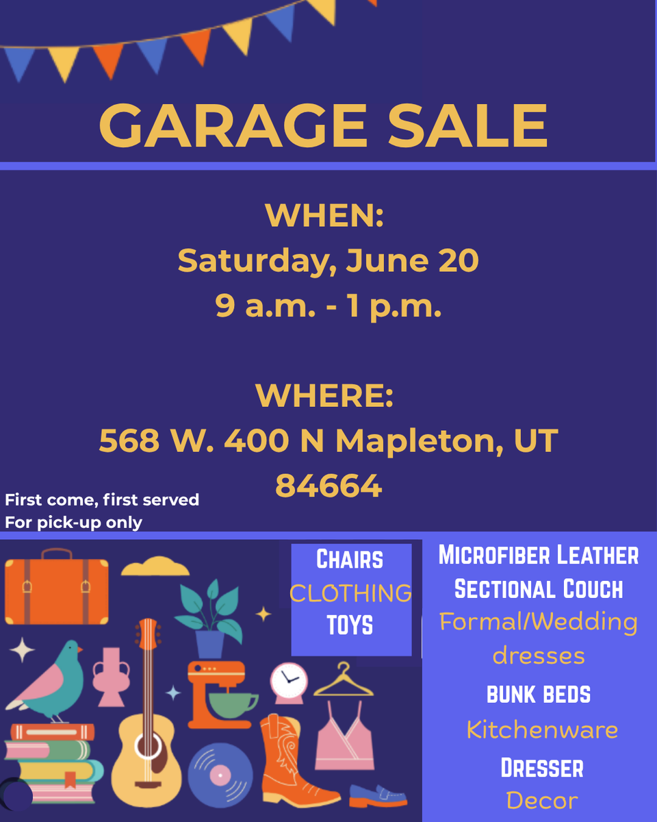 Garage Sale Saturday, June 20