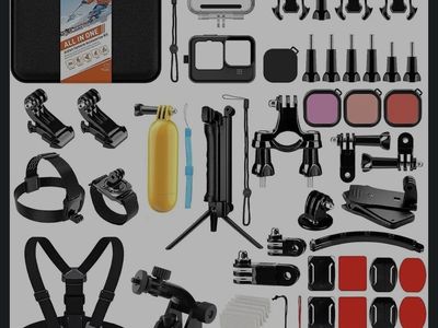 GoPro camera sports Accessory Kit & Carrying Case - Mounts, Floaty, Head Strap, Chest Harness, Handlebar Mount