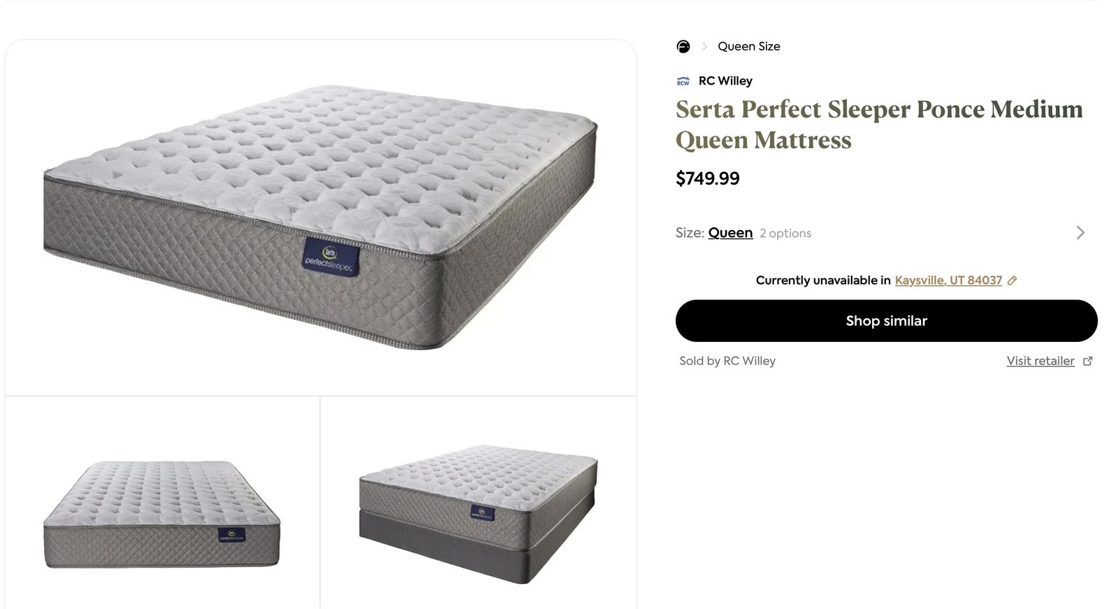 Serta Perfect Sleeper Ponce Queen Mattress - Plush Comfort for Restful Sleep
