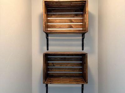 2 Crate Shelves and 4 mounting brackets