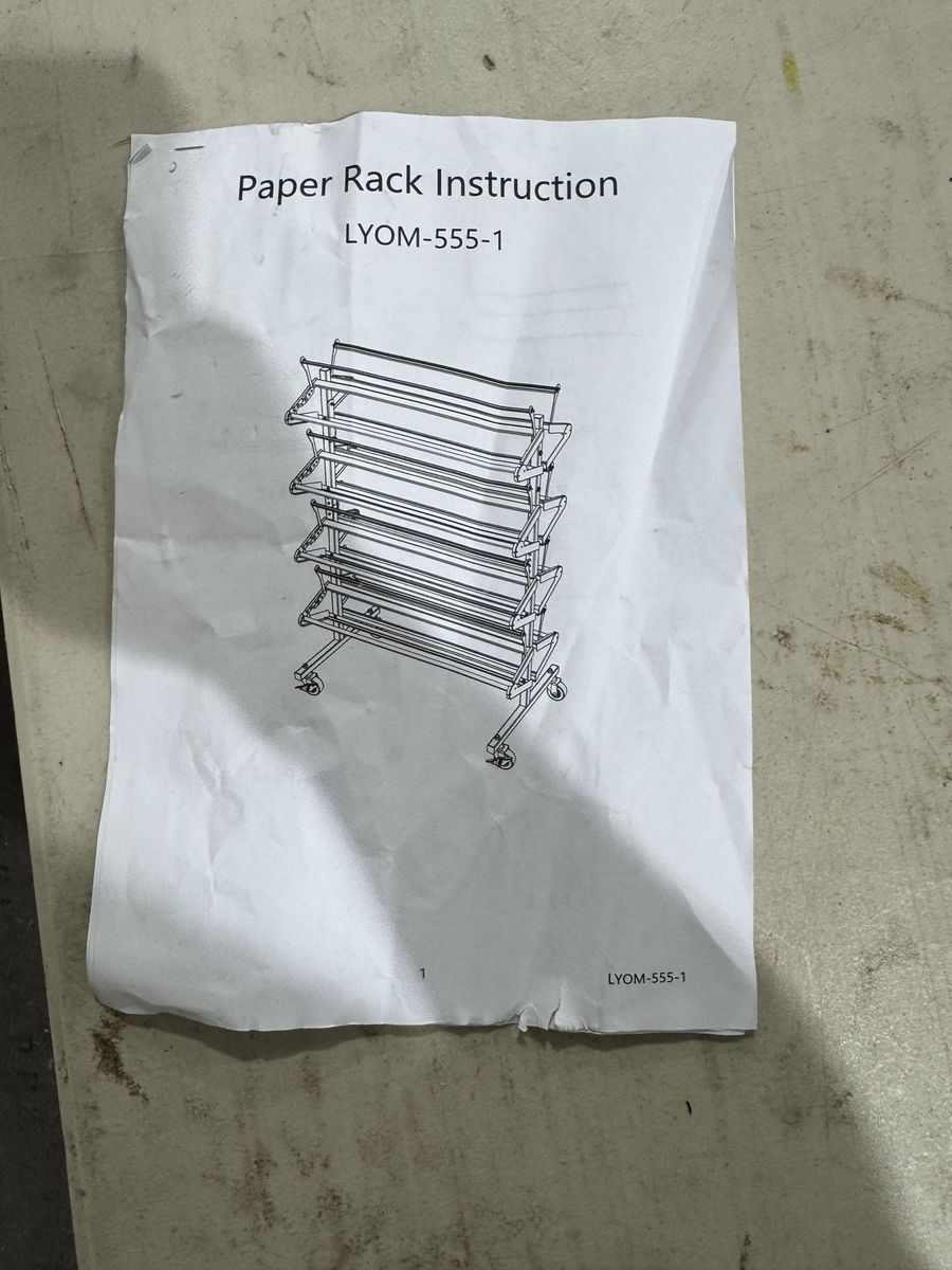 LYOM-555-1 Heavy-Duty Steel 8-Roll Paper Rack with Swivel Casters, 36" x 9" Roll Capacity