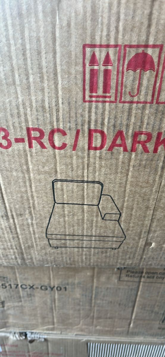 New Dark Grey Fabric Couch Right Chaise Lounge
