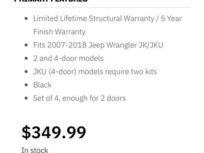 NEW Smittybilt Jeep Door Hinge (Chrome/Stainless)