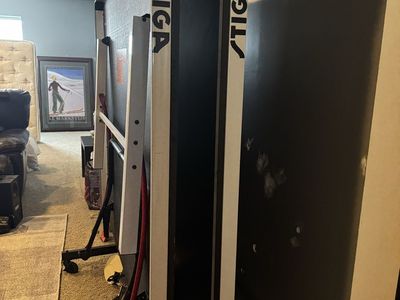 STIGA Folding Ping Pong Table with Paddles and Net - bottom board is broke (easy fix) see pictures