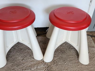 2 Step 2 Kids Plastic Red & White Stools For Child desk $25 each