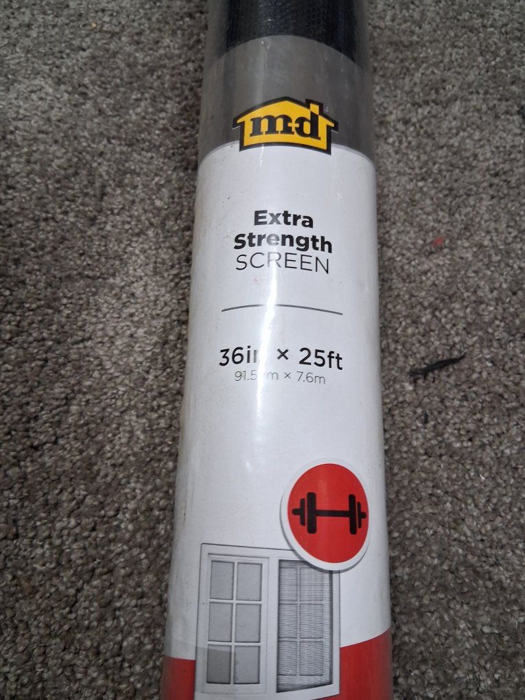 MD Building Products Extra Strength Screen, 36in x 25ft, Durable Window/Door Screening