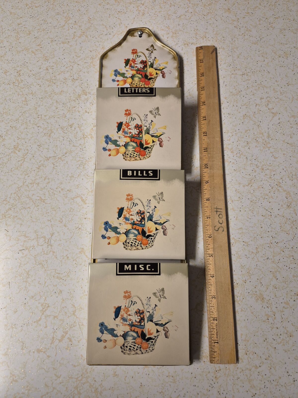 Vintage tin mail/bill sorter