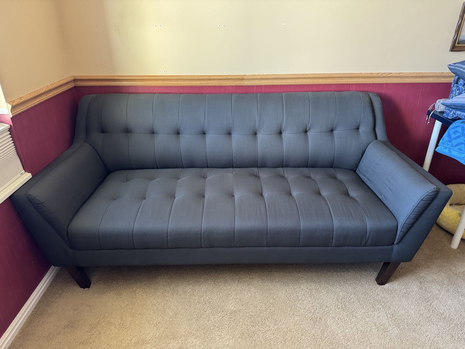 Emerald Home Furnishings Binetti Navy Blue Tufted Sofa