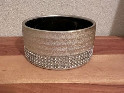 Ceramic Bowl Planter Rhinestone Detailing