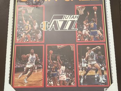 Vintage Utah Jazz poster framed 15.5”x20”