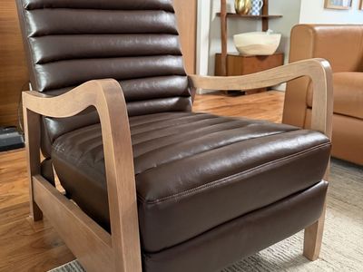 Brown Leather Recliner Chair (Brand New in Box)
