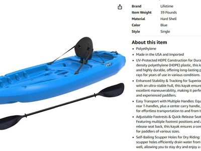 Brand New Lifetime Lotus 80 Kayak