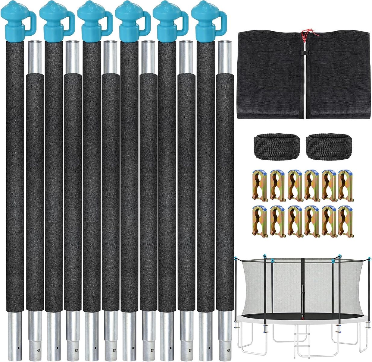 14' Universal Trampoline Safety Net with Poles 