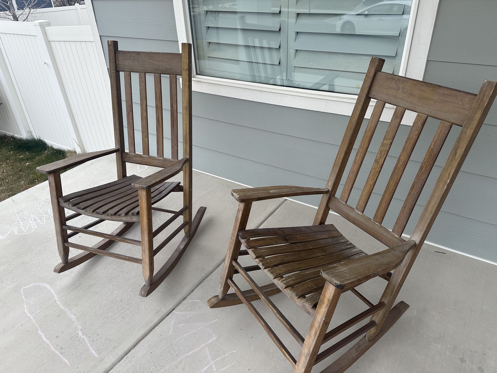 2 Wood Rocking Chairs