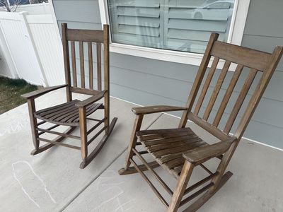 2 Wood Rocking Chairs