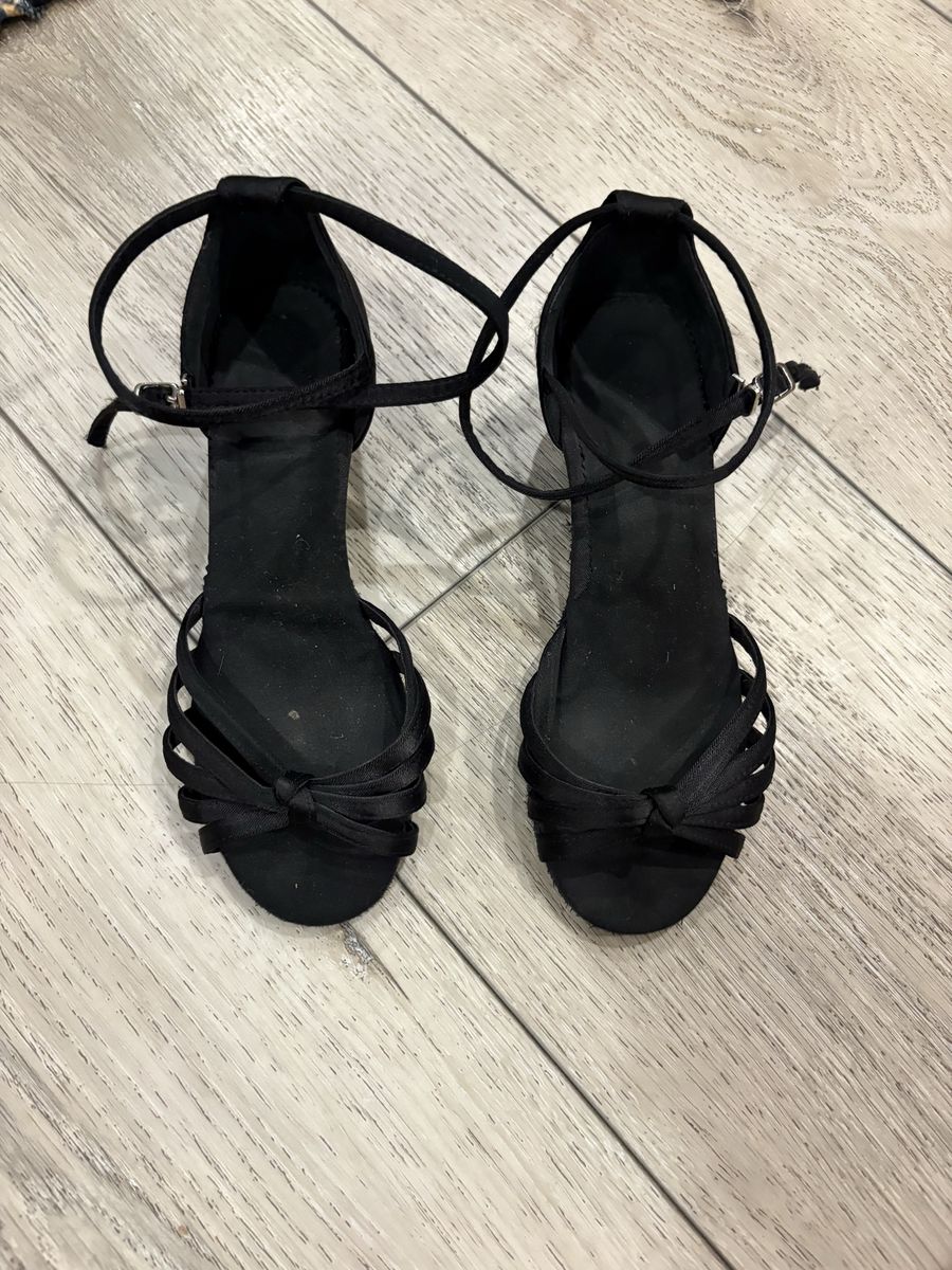 Girls black latin ballroom dance shoes